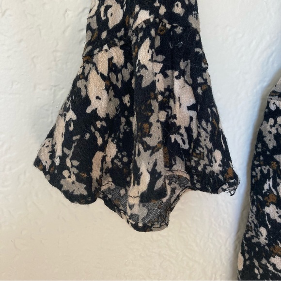 Free People All the Right Ruffles Multicolor Bell Sleeve Wrap Romper, Size S - Picture 8 of 8